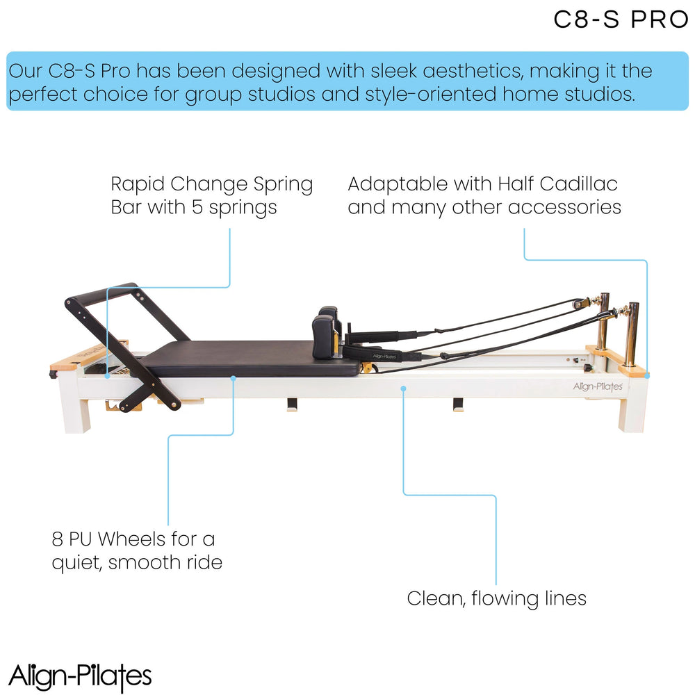 C8-S Pro - Pilates Reformer with Half Cadillac
