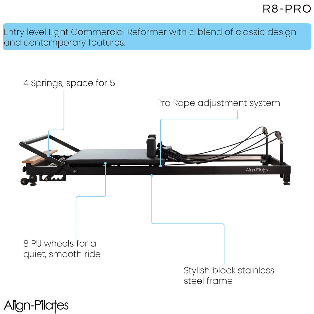 R8-Pro – Reformer de Pilates – Blanco